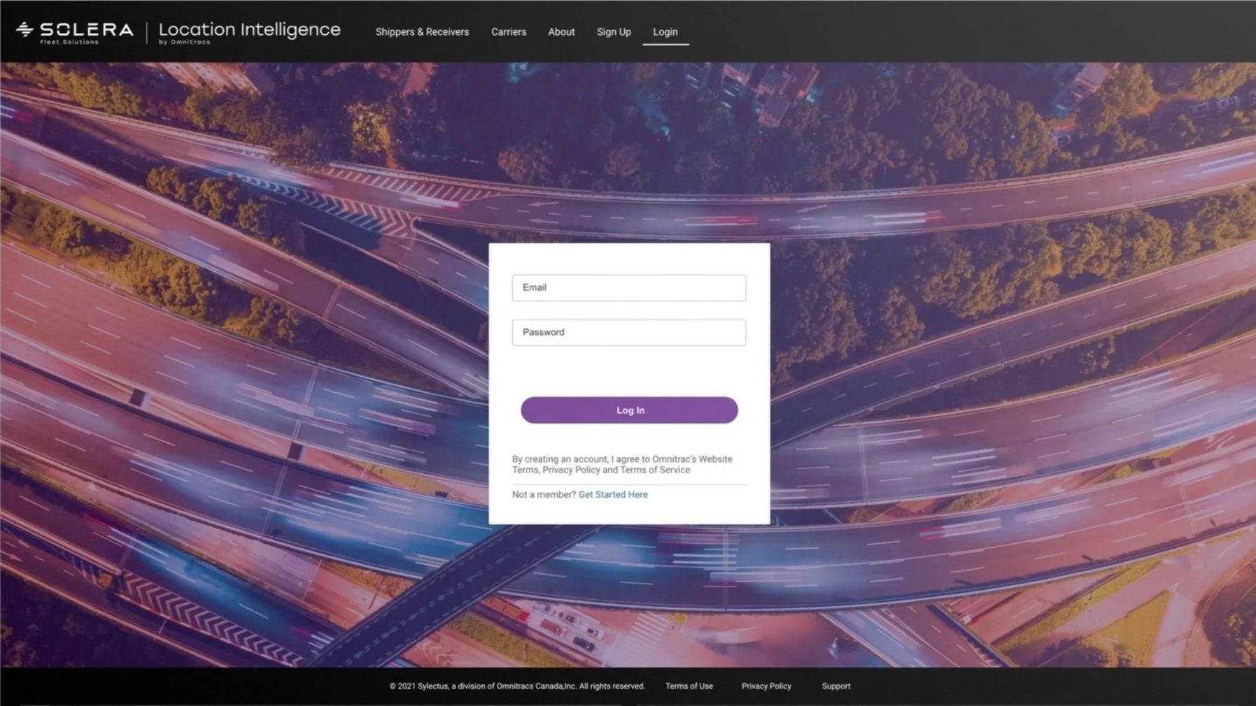 Secure, role-based sign-in screen for Location Intelligence